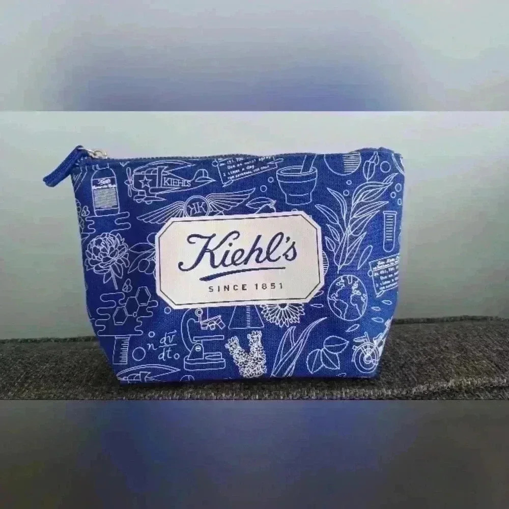 Kiehl's Canvas  Cosmetic Makeup Travel Pouch Bag Limited Edition
